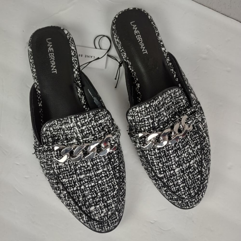 Lane Bryant Dream Cloud Boucle & Chain Slip-On Mule Size 11 W - Picture 3 of 12